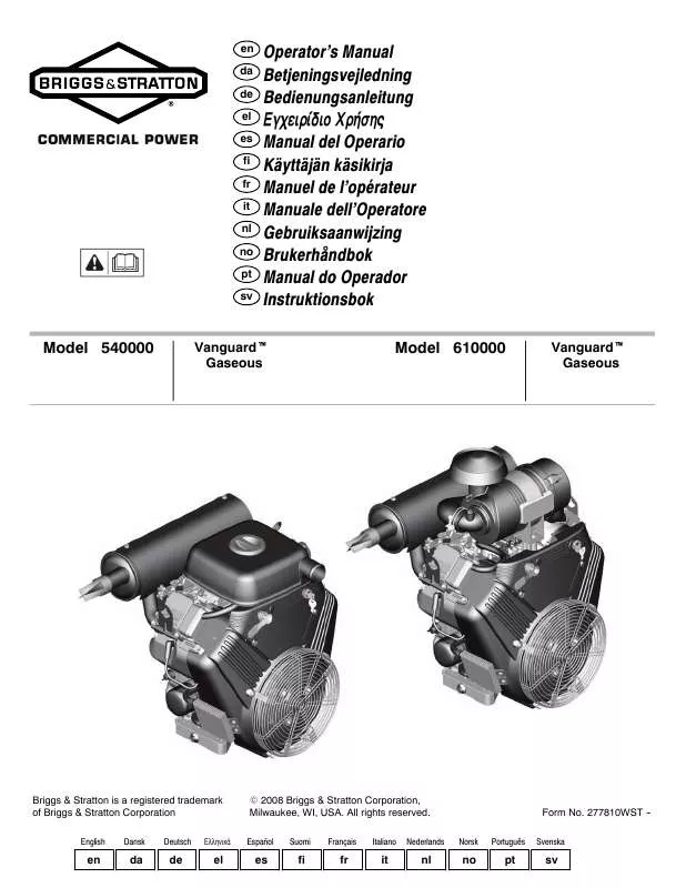 Mode d'emploi BRIGGS & STRATTON 541400