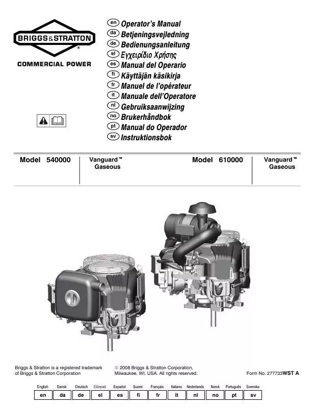 Mode d'emploi BRIGGS & STRATTON 542700