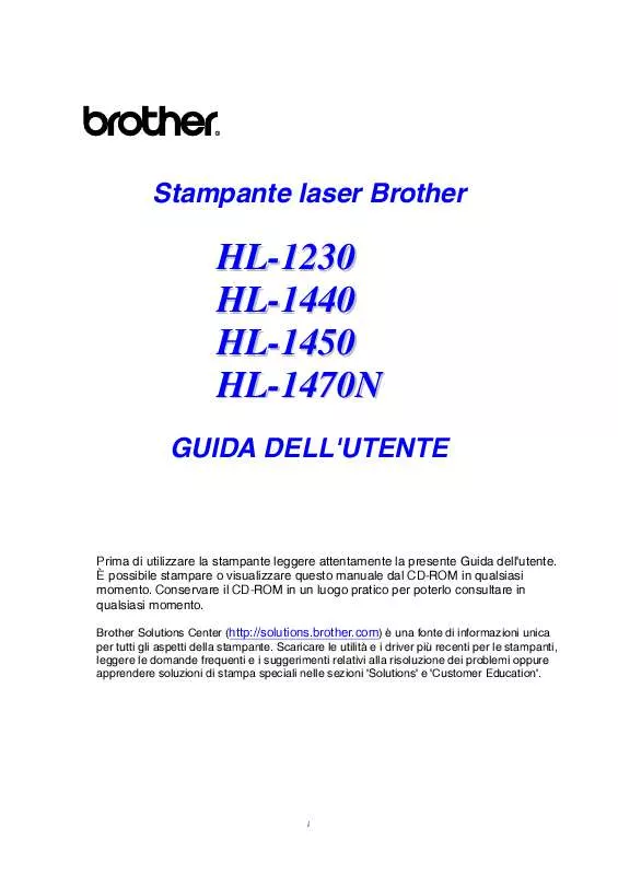 Mode d'emploi BROTHER HL-1230