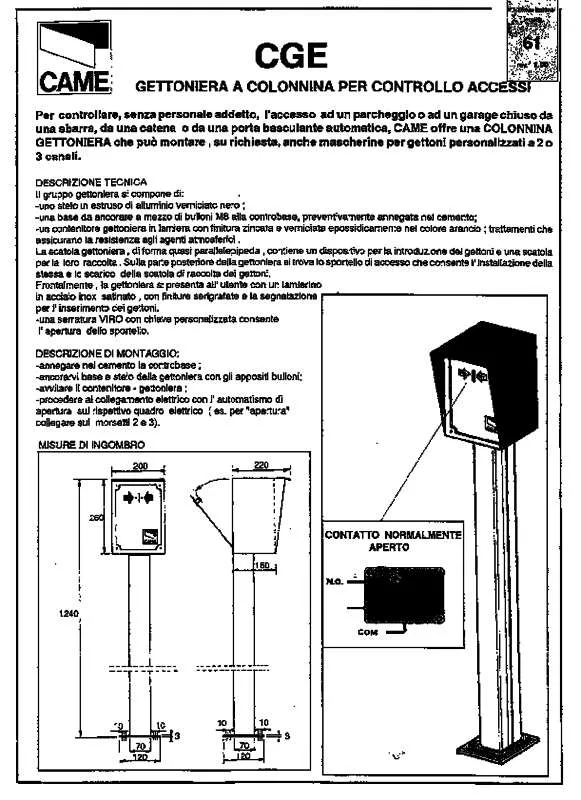 Mode d'emploi CAME CGE2