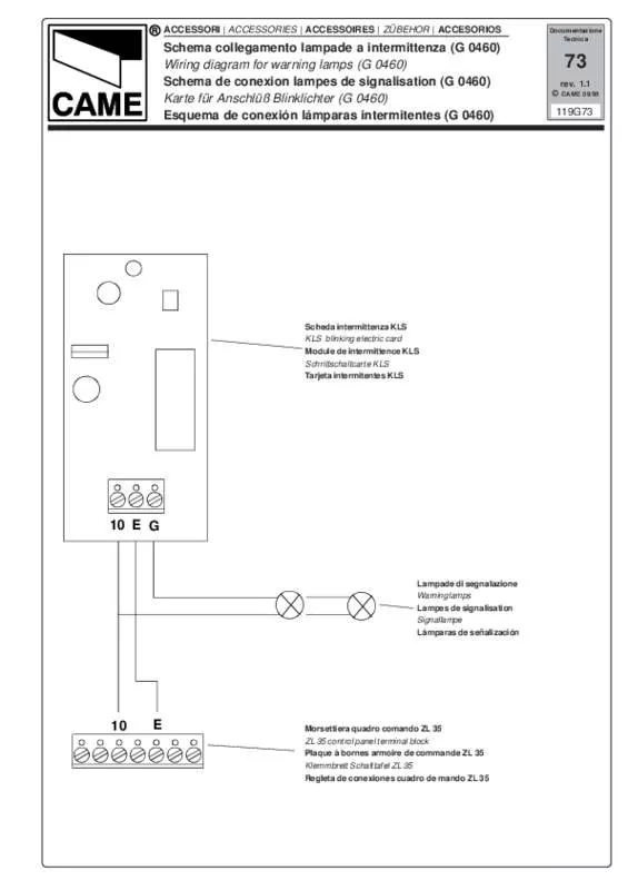 Mode d'emploi CAME G0460