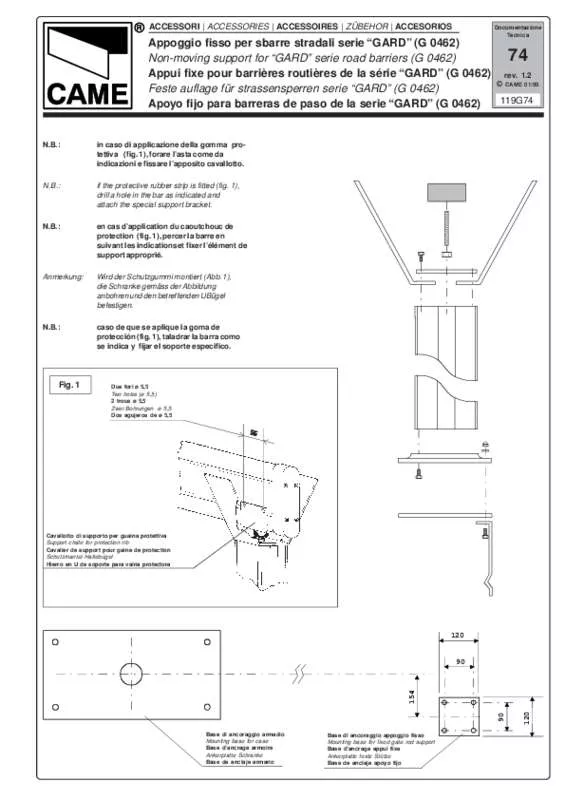 Mode d'emploi CAME G0462