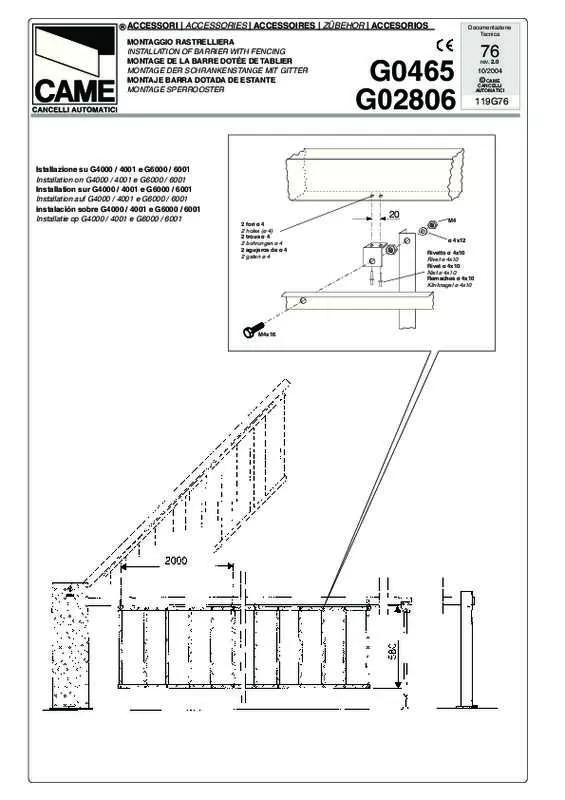 Mode d'emploi CAME G0465