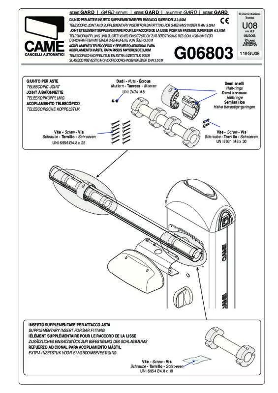 Mode d'emploi CAME G06803