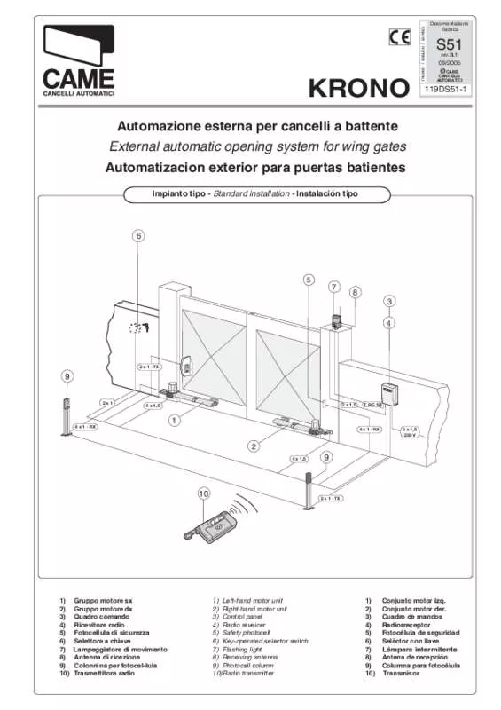 Mode d'emploi CAME KR510 S