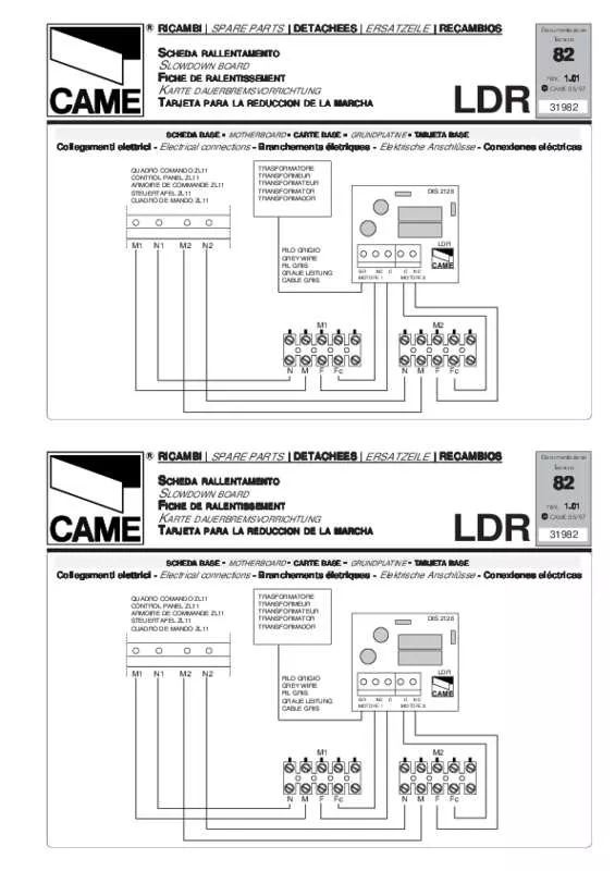 Mode d'emploi CAME LDR