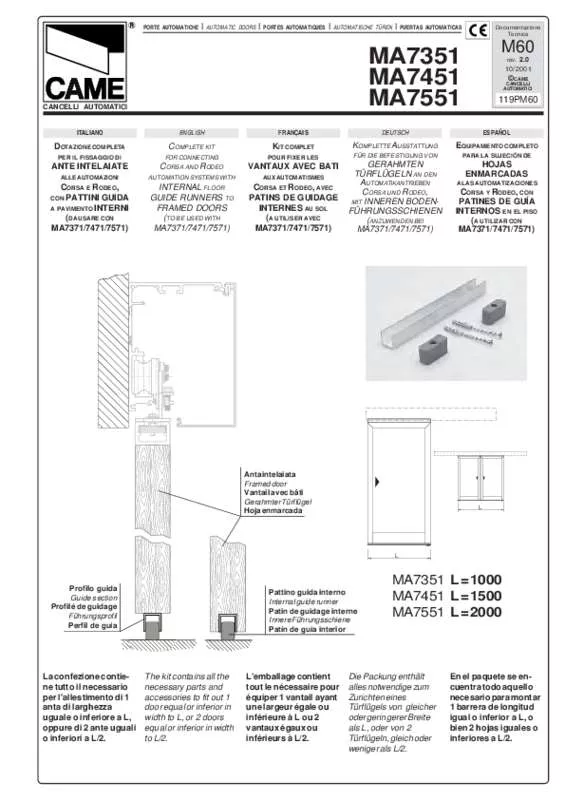 Mode d'emploi CAME MA7351