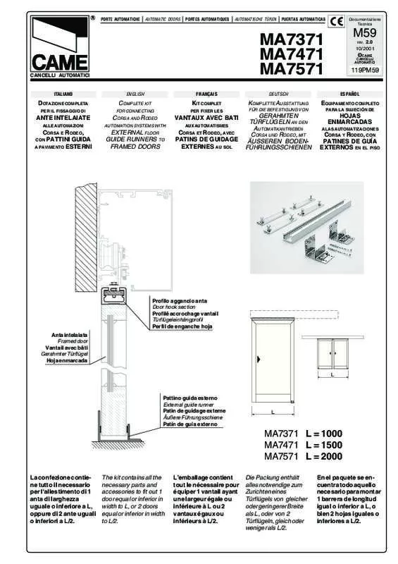 Mode d'emploi CAME MA7571