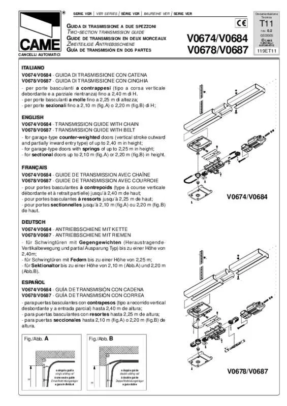 Mode d'emploi CAME V0687