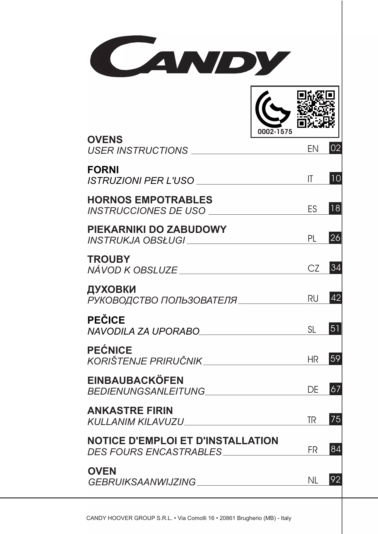 Mode d'emploi CANDY FCXE825VX