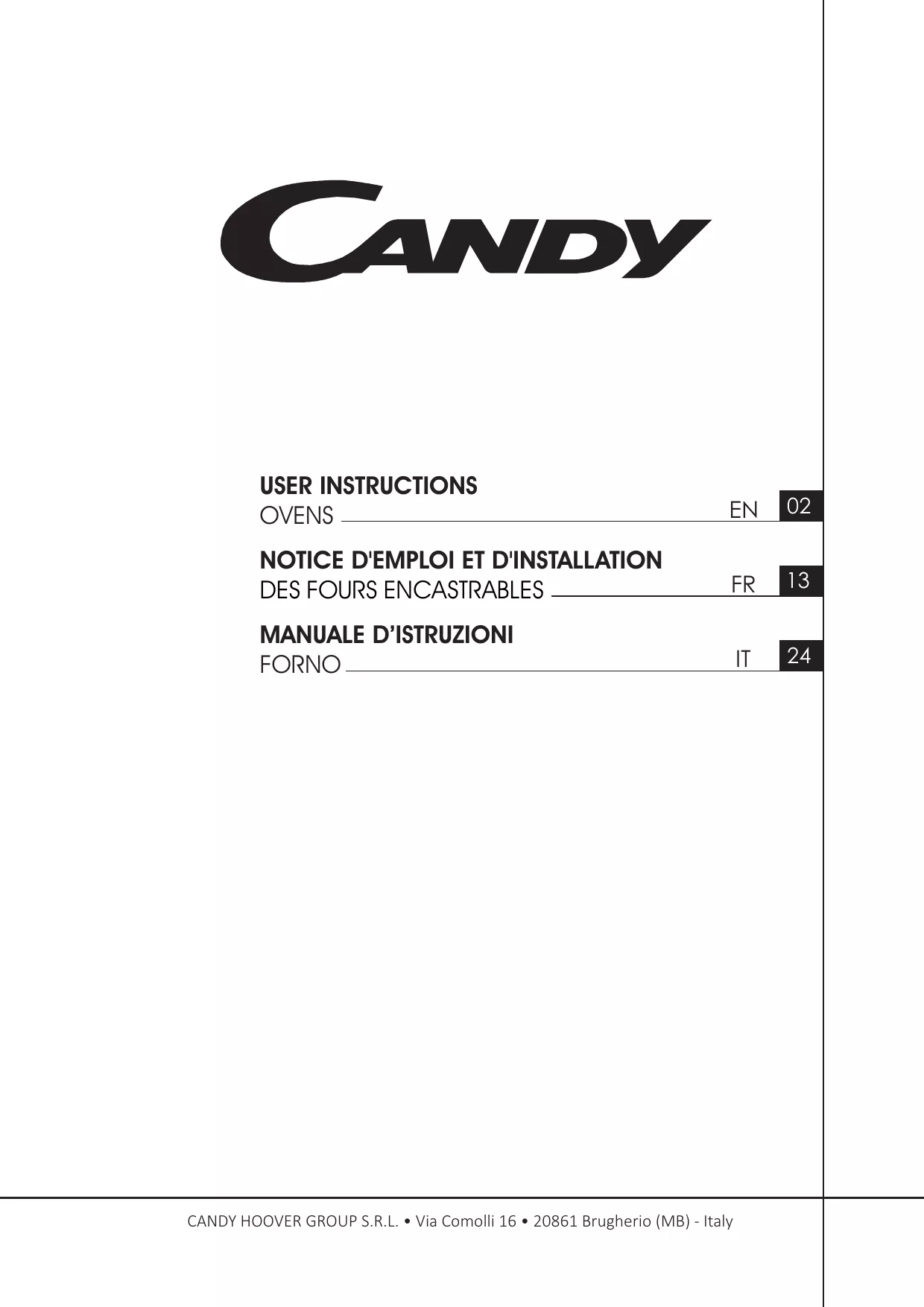 Mode d'emploi CANDY FCXNE888X