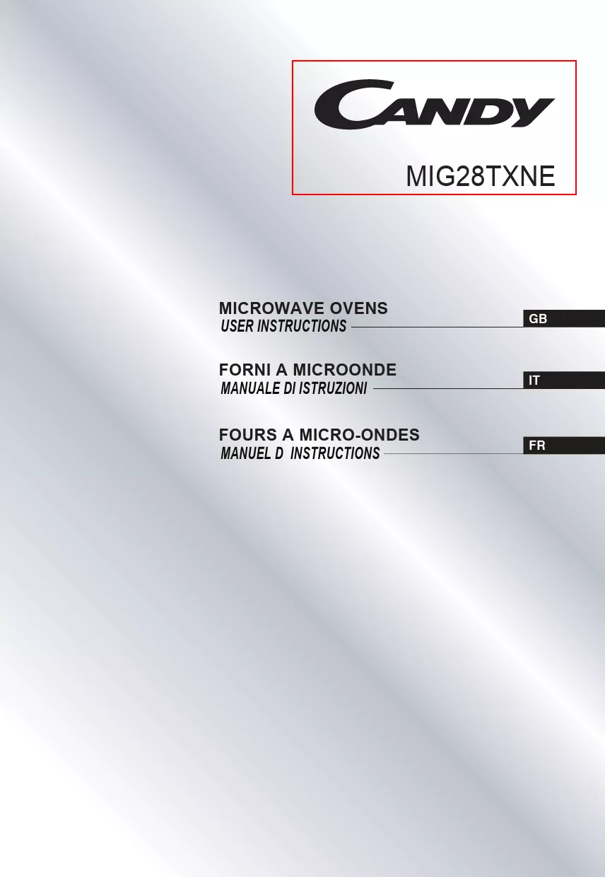 Mode d'emploi CANDY MIG28TXNE