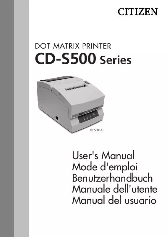 Mode d'emploi CITIZEN CD-S500