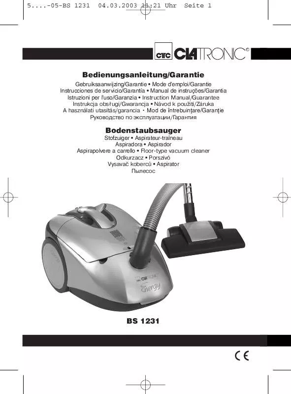 Mode d'emploi CLATRONIC BS 1231