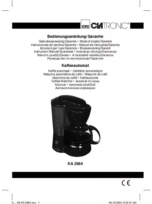 Mode d'emploi CLATRONIC KA 2564