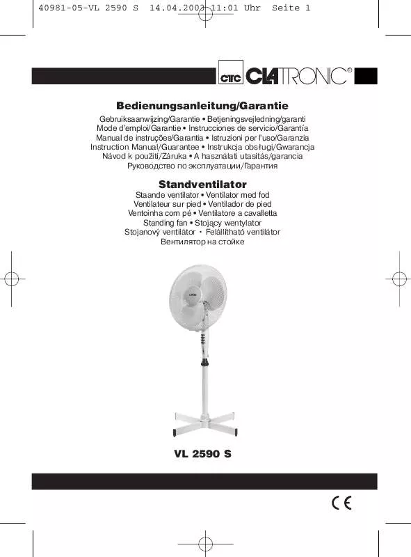 Mode d'emploi CLATRONIC VL 2590 S