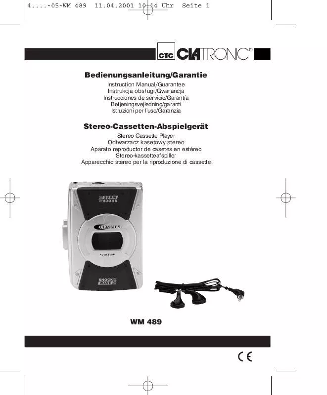 Mode d'emploi CLATRONIC WM 489