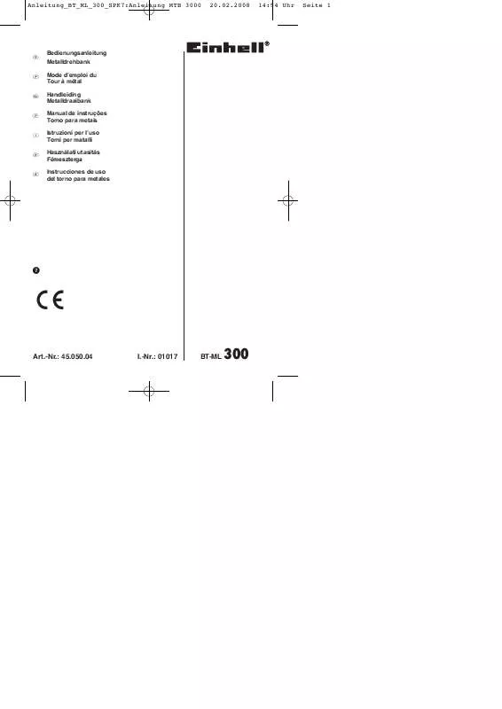 Mode d'emploi EINHELL BT-ML 300