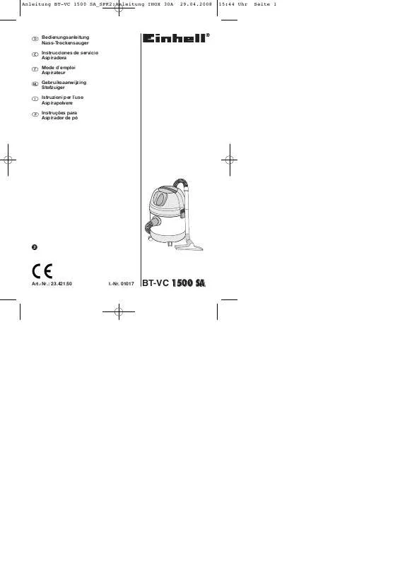 Mode d'emploi EINHELL BT-VC 1500 SA