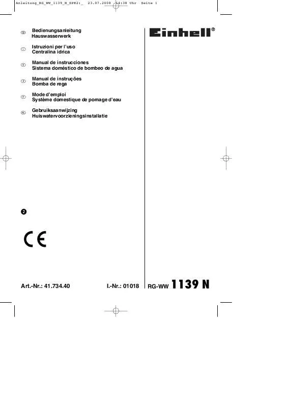 Mode d'emploi EINHELL RG WW 1139