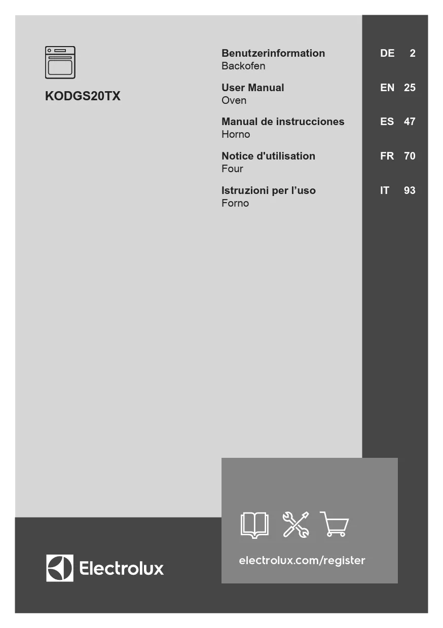 Mode d'emploi ELECTROLUX KODGS20TX