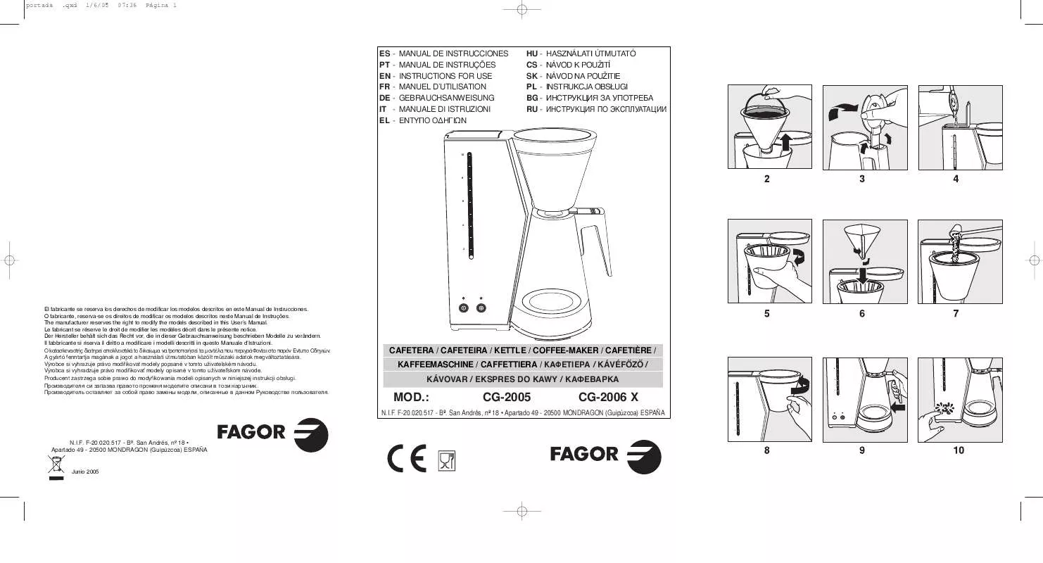 Mode d'emploi FAGOR CG-2006 X