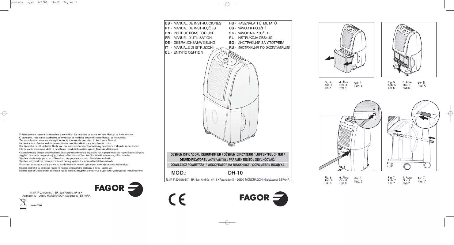 Mode d'emploi FAGOR DH-10