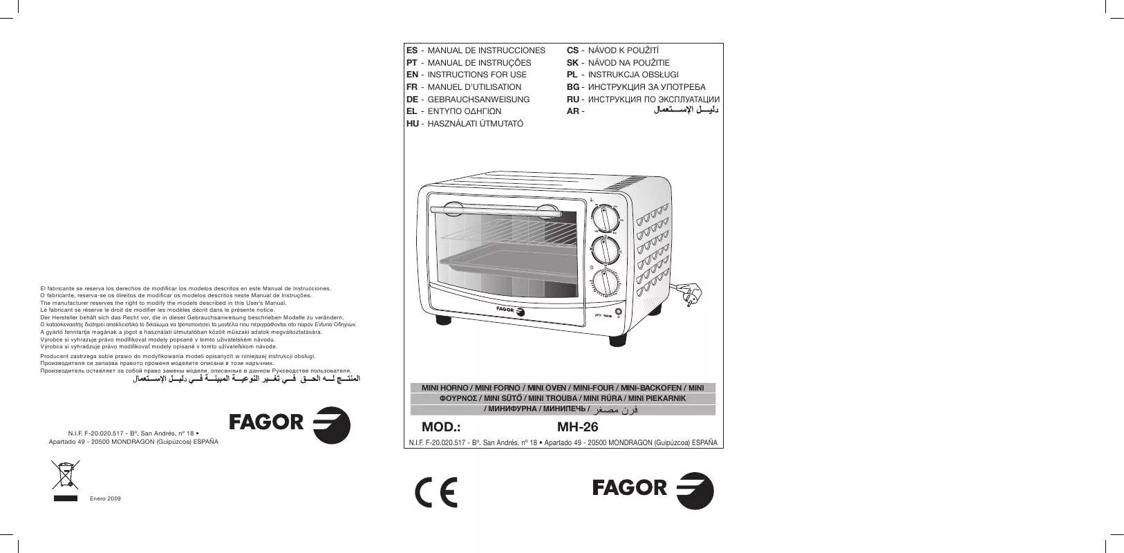 Mode d'emploi FAGOR MH-26