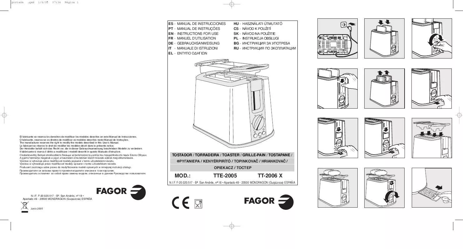 Mode d'emploi FAGOR TT-2006 X