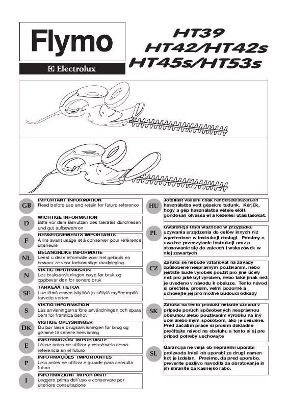 Mode d'emploi FLYMO HT45S