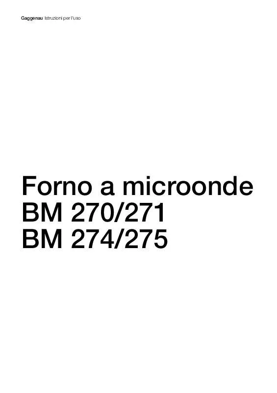 Mode d'emploi GAGGENAU BM275100