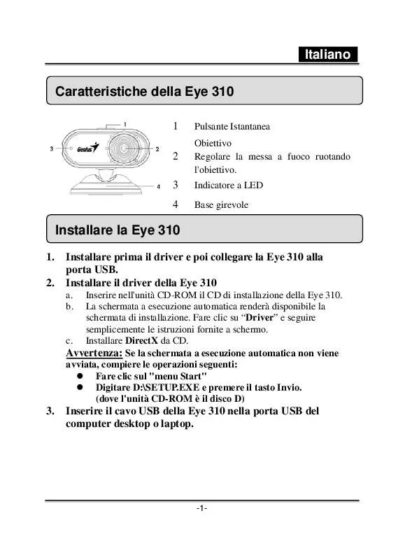 Mode d'emploi GENIUS EYE 310