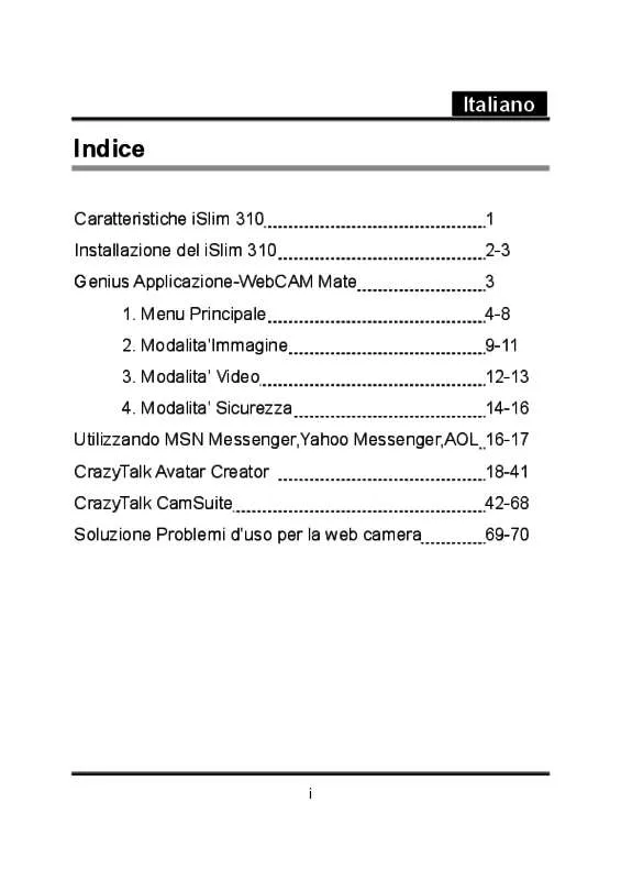 Mode d'emploi GENIUS ISLIM 310