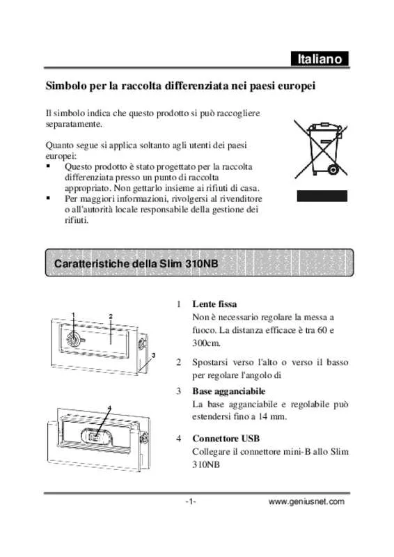 Mode d'emploi GENIUS SLIM 310NB