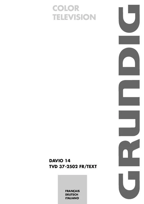 Mode d'emploi GRUNDIG DAVIO 14 TVD 37-2502 FR/TEXT