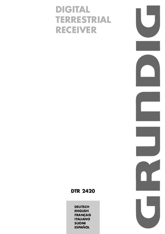 Mode d'emploi GRUNDIG DTR 2420