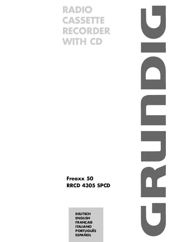 Mode d'emploi GRUNDIG FREAXX 50 RRCD 4305 SPCD