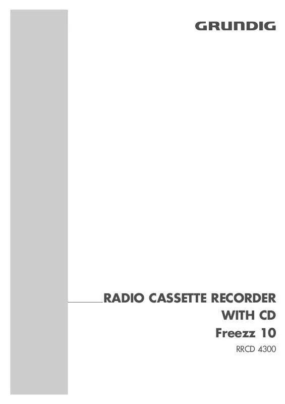 Mode d'emploi GRUNDIG FREEZZ 10 RRCD 4300