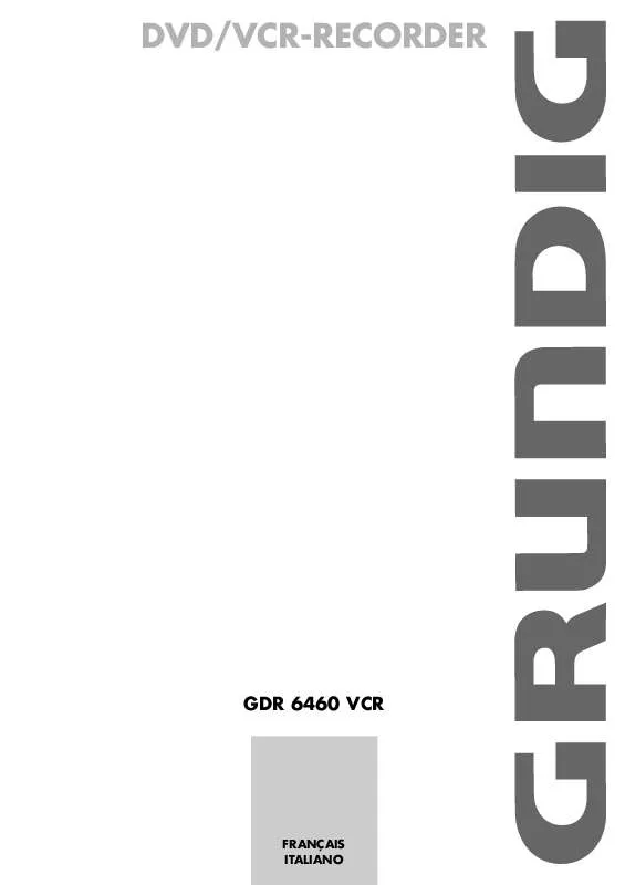 Mode d'emploi GRUNDIG GDR 6460 VCR DVD OPTAGER