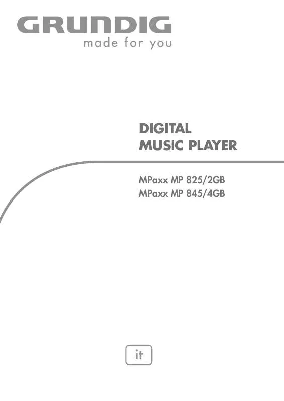 Mode d'emploi GRUNDIG MPAXX 825