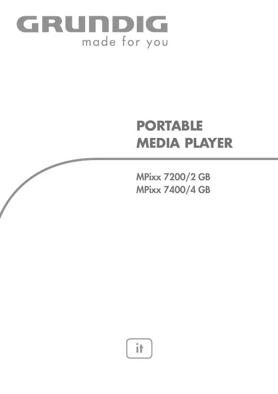 Mode d'emploi GRUNDIG MPIXX 7200