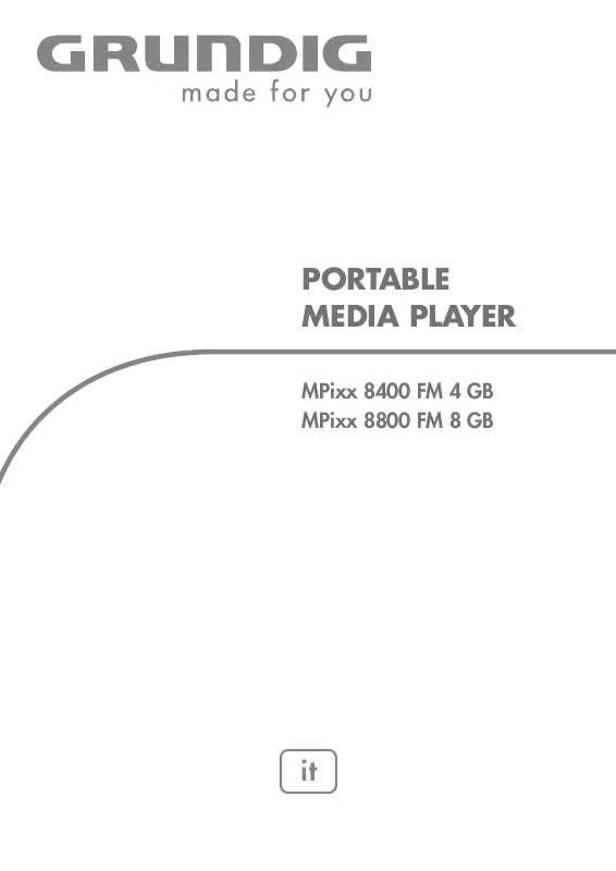 Mode d'emploi GRUNDIG MPIXX 8800