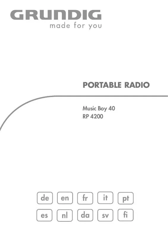 Mode d'emploi GRUNDIG MUSIC BOY 40 RP 4200