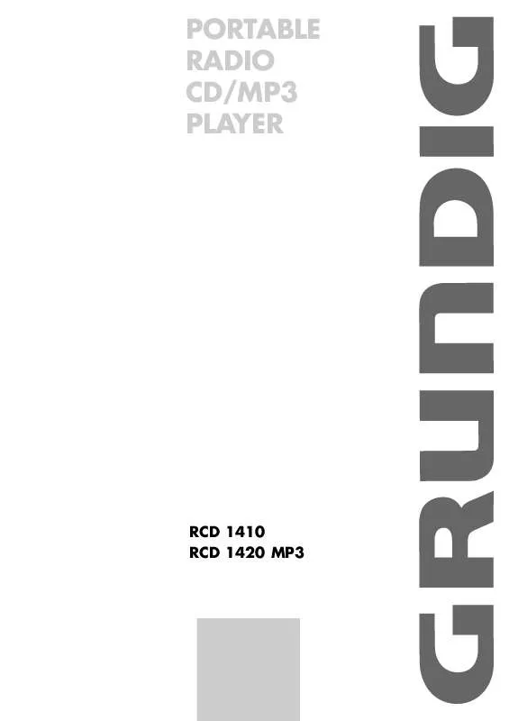 Mode d'emploi GRUNDIG RCD 1410