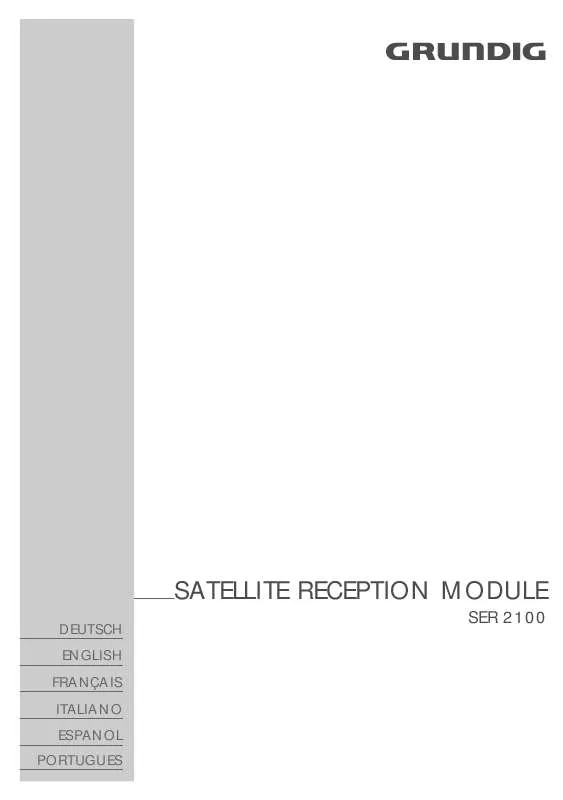 Mode d'emploi GRUNDIG SER 2100