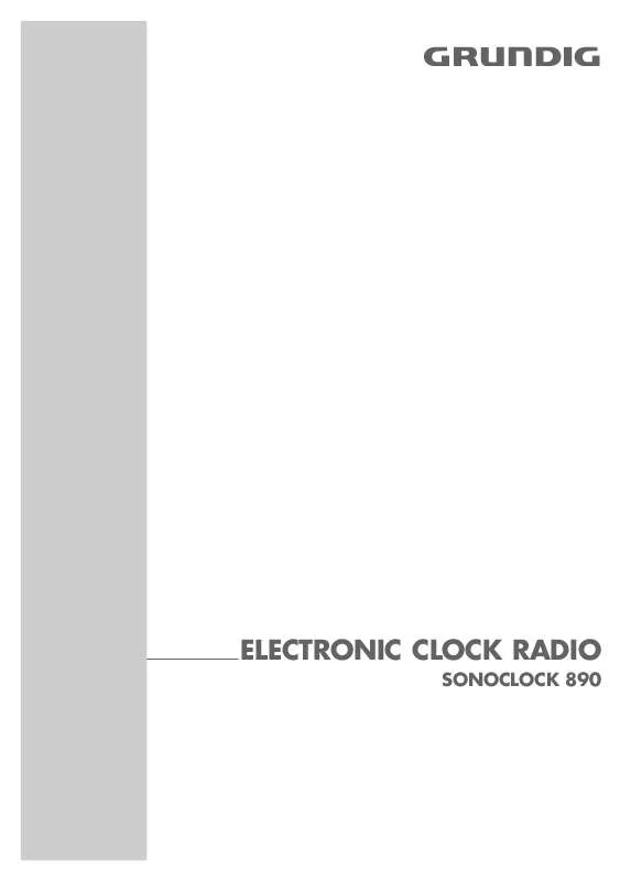 Mode d'emploi GRUNDIG SONOCLOCK 890