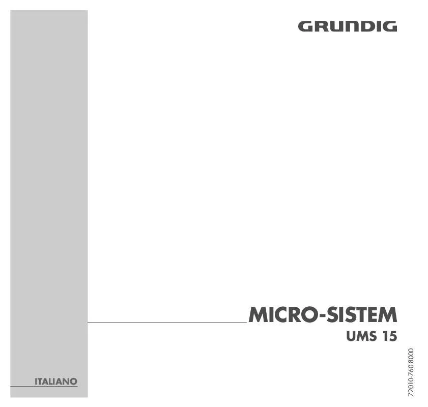 Mode d'emploi GRUNDIG UMS 15