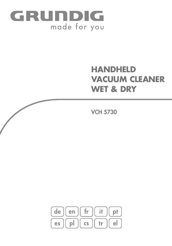 Mode d'emploi GRUNDIG VCH 5730 HANDSTAUBSAUGER WET DRY