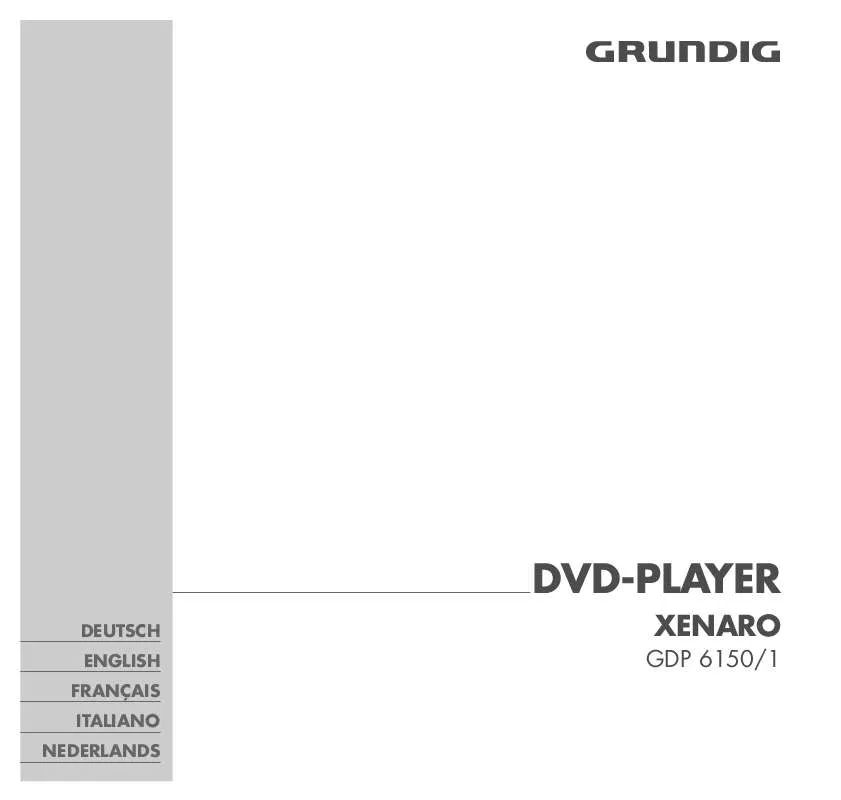 Mode d'emploi GRUNDIG XENARO GDP 6150 /1