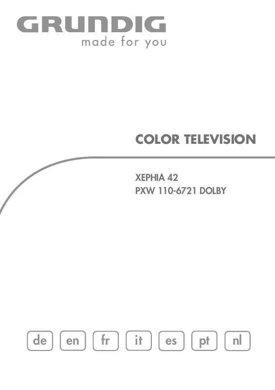 Mode d'emploi GRUNDIG XEPHIA 42 PXW 110-6721 DOLBY